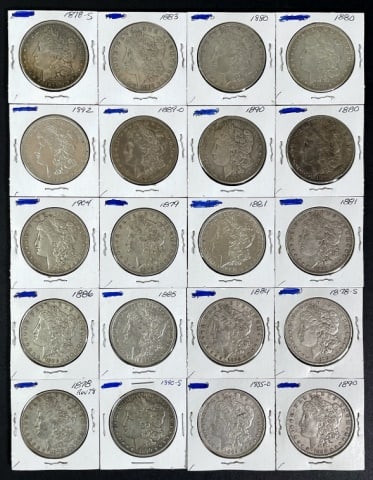 1878-1904 Morgan Silver Dollars XF (20pc) (1 of 2)