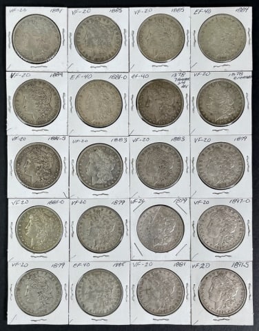 1878-1904 Morgan Silver Dollars VF-XF (20pc) (1 of 2)