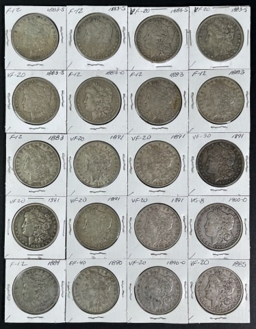 1878-1904 Morgan Silver Dollars VF (20pc) (1 of 2)