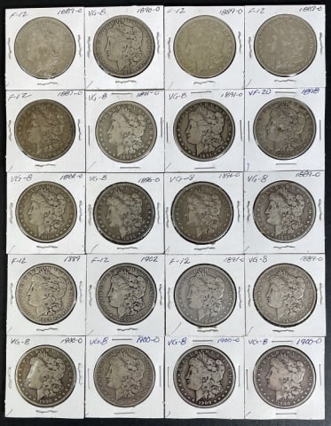 1878-1904 Morgan Silver Dollars VG-F (20pc) (1 of 2)