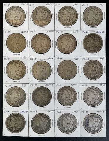 1878-1904 Morgan Silver Dollars G-VG (20pc) (1 of 2)