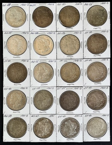 1921 D Morgan Silver Dollars XF-AU (20pc) (1 of 2)