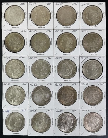 1921 Morgan Silver Dollars AU (20pc) (1 of 2)