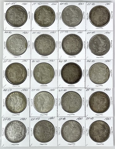 1921 Morgan Silver Dollar, XF-AU (20pc) (1 of 2)