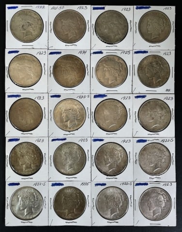 1921-1935 Peace Silver Dollars AU (20pc) (1 of 2)