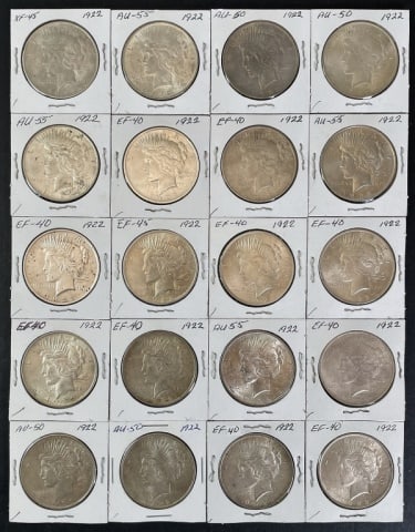 1921-1935 Peace Silver Dollars XF-AU (20pc) (1 of 2)