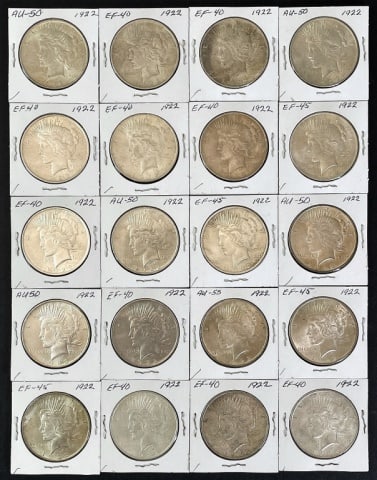 1921-1935 Peace Silver Dollars XF-AU (20pc) (1 of 2)
