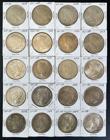 1921-1935 Peace Silver Dollars XF-AU (20pc) (1 of 2)