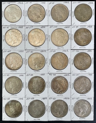 1921-1935 Peace Silver Dollars XF-AU (20pc) (1 of 2)