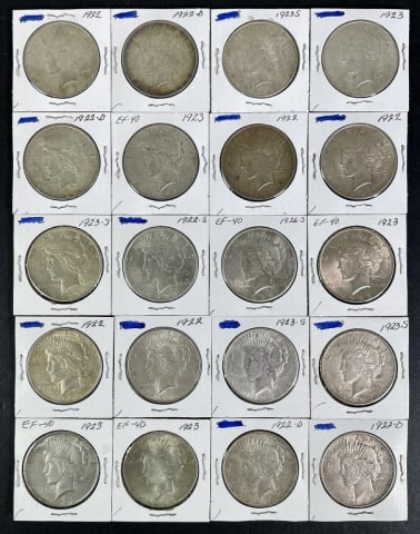 1921-1935 Peace Silver Dollars XF-AU (20pc) (1 of 2)
