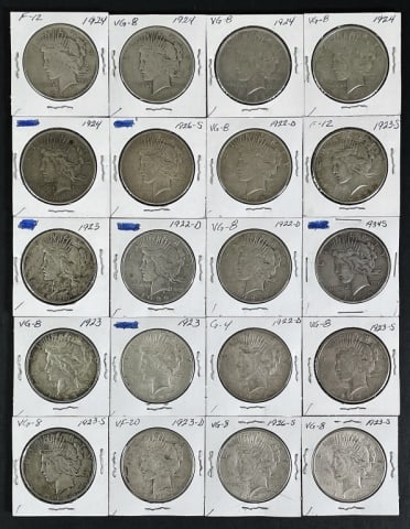 1921-1935 Peace Silver Dollars VG-F (20pc) (1 of 2)
