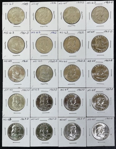 1948-1963 Franklin Halves, BU (20pc) (1 of 2)