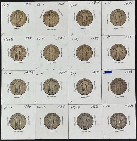 1916-1930 Standing Liberty Quarters G-F (16pc) (1 of 2)