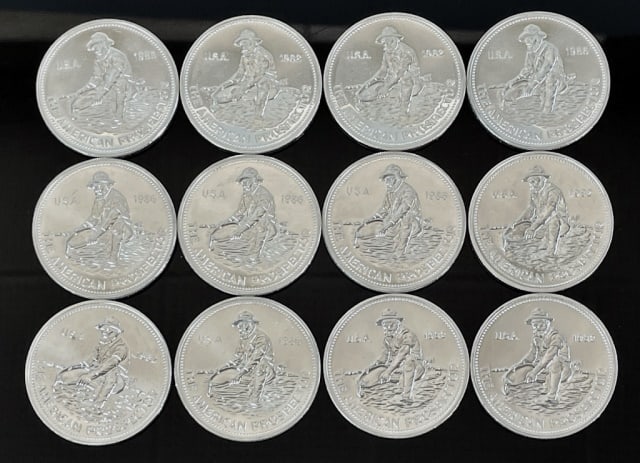 1 oz Silver Rounds, Engelhard Prospector (12pc) (1 of 3)