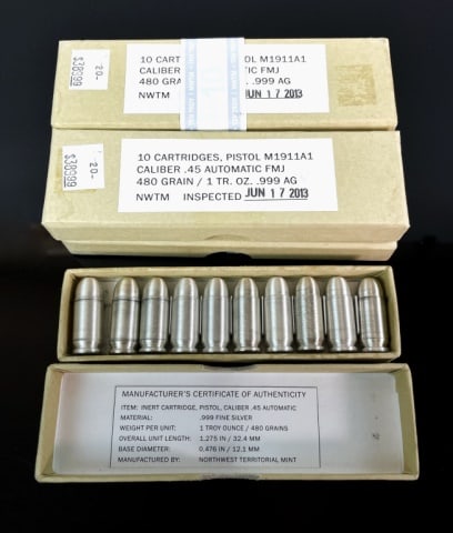 10pc Boxes of 1 Ozt .999 Silver Bullets (5pc) (1 of 3)