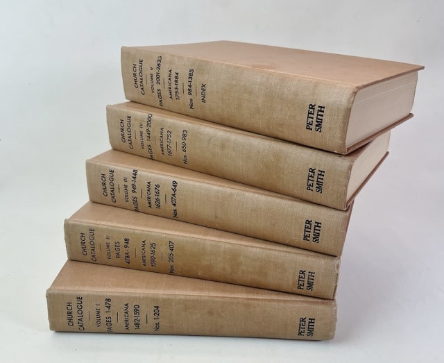 Books, Early Explorers, North, South America (5pc): "A Catalogue of Books Relating to The Discovery and Early History of North and South America, Forming a Part of The Library of E.D. Church" Compiled and Annotated by George Watson Cole. Complete in 5