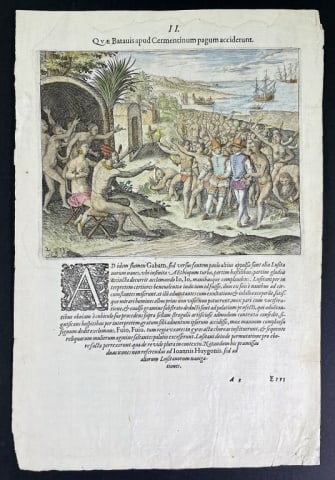 Plate II "Quae Batauisapud Cermentin." T. De Bry (1 of 4)