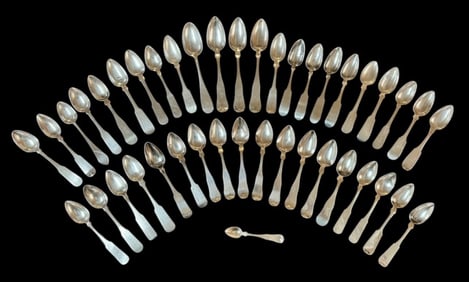19th C. American Coin Silver Spoons (42pc)