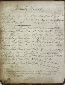 18th C. Bible, Peleg Macy, Nantucket Records (4pc)