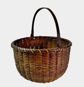 19th C. Hand Woven Nantucket Lightship Basket