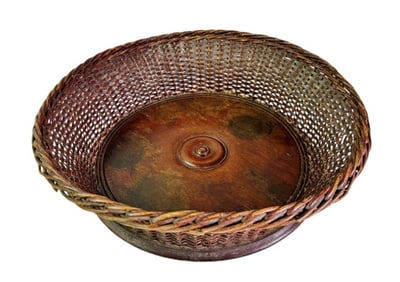 19th C Woven Sewing Basket, New England Coast