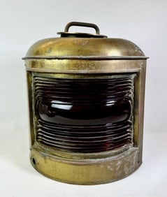 Large Antique Ship Port Lantern, Perko