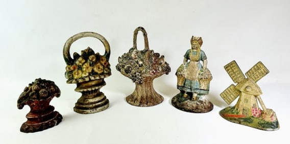 Antique Cast Iron Doorstops (5pc)