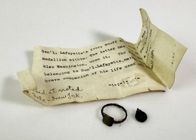 Marquis de Lafayette Braided Hair Ring Medal (3pc)