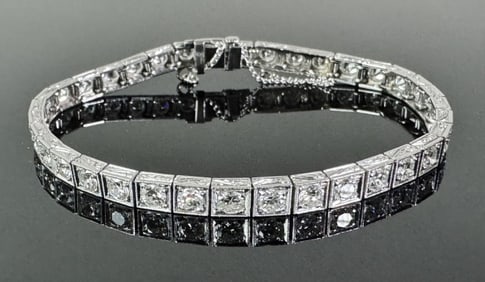 Antique 14K Gold Diamond Art Deco Bracelet