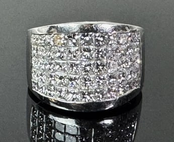 Vintage .950 Platinum and Pave Diamond Ring