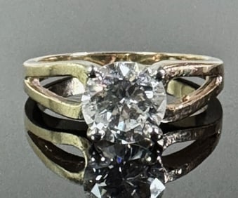 14K Gold Diamond Solitaire Ring