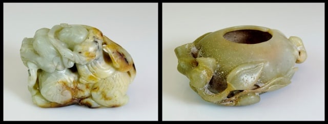 Antique Chinese Carved Jade (2pc)