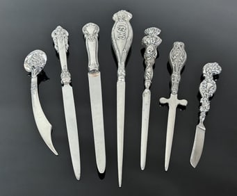Sterling Silver Handled Letter Openers (7pc)