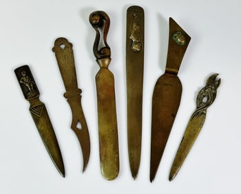 Antique Cast Bronze Letter Openers (6pc)