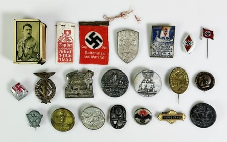 WW2 German Ribbons, Pins and Match Safe (21pc)