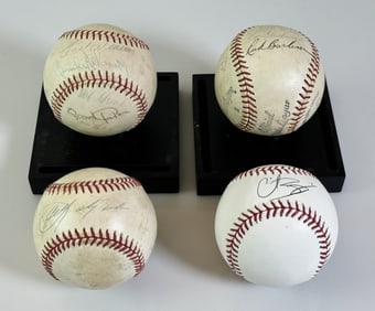 Autographed Baseballs, Orioles, Red Sox (4pc)