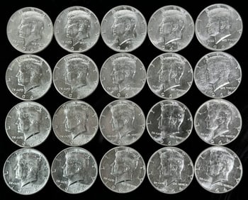 Roll of 1964 Kennedy Half Dollars, BU (20pc)