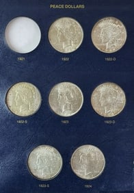 1922-1928 Peace Silver Dollars, VF-BU (15pc)