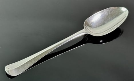 18th C Boston Coin Silver Tablespoon, I Hurd