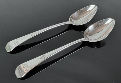 18th C Boston Silver Tablespoons, J Loring (2pc)