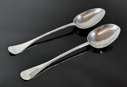 18th C American Silver Tablespoons, Tyler (2pc)