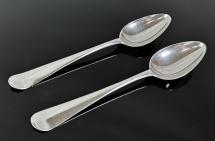 18th C American Silver Tablespoons, AO (2pc)