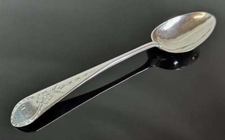 18th C Boston Coin Silver Tablespoon, DT