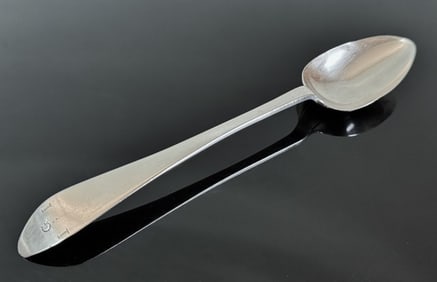 18th C Boston Coin Silver Tablespoon, ZB