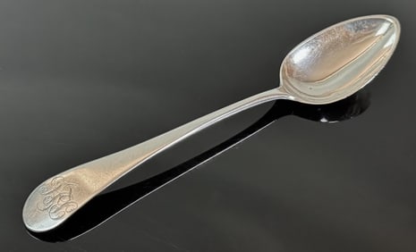 18th C Boston Coin Silver Tablespoon, DT