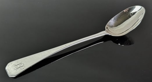 18th C Boston Coin Silver Tablespoon, WH