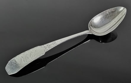 19th C American Silver Tablespoon, T. MILNE
