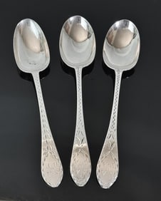 18th C Boston Silver Tablespoons, SM (3pc)