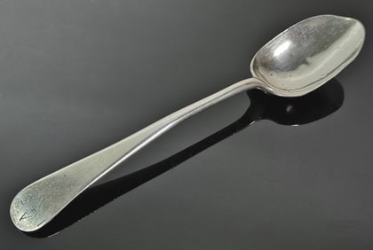 18th C American Coin Silver Tablespoon, T P