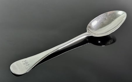 18th C American Coin Silver Tablespoon, "IC"